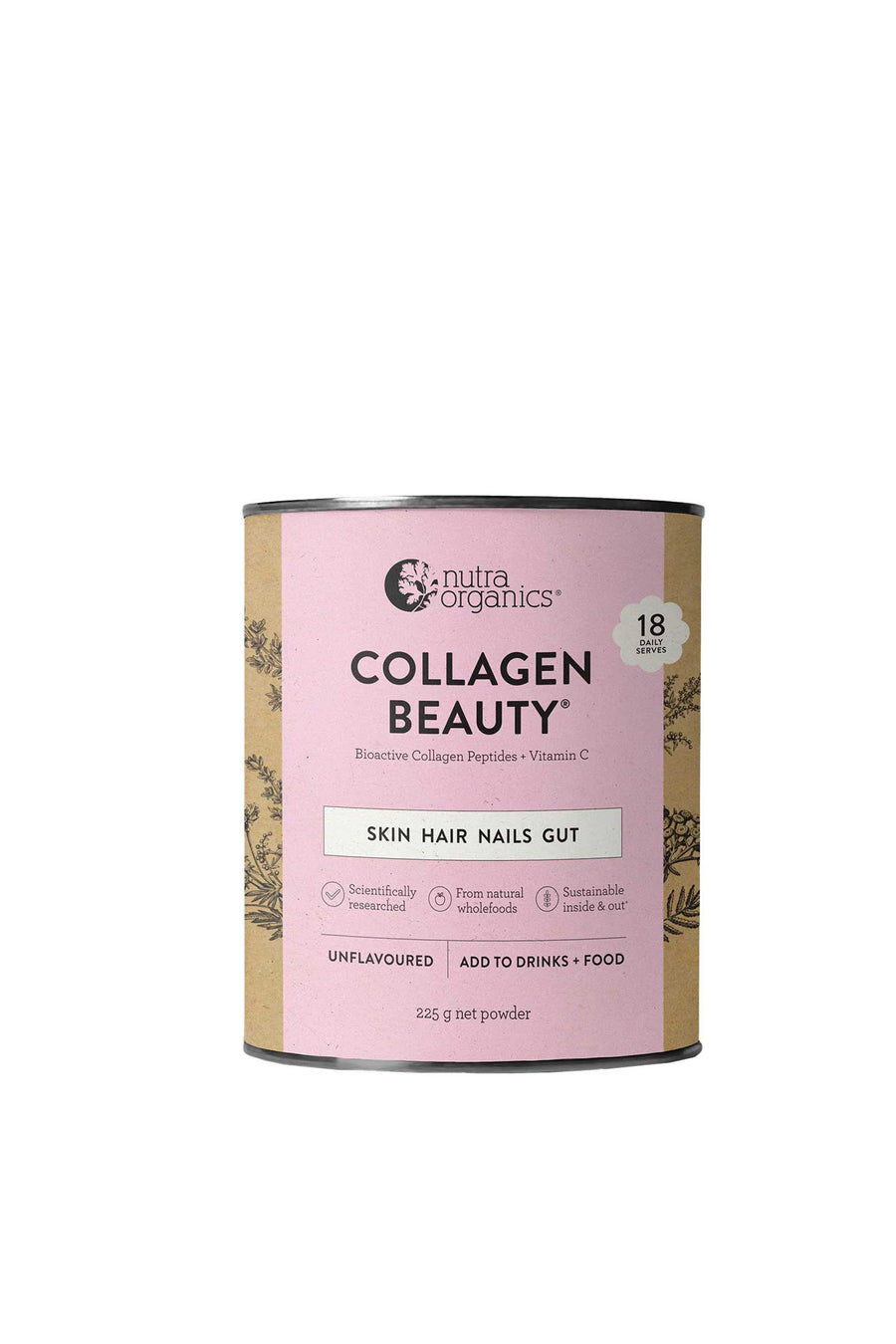 NUTRA ORGANICS Collagen Beauty Bioactive Collagen Peptides + Vitamin C 225g - Life Pharmacy St Lukes