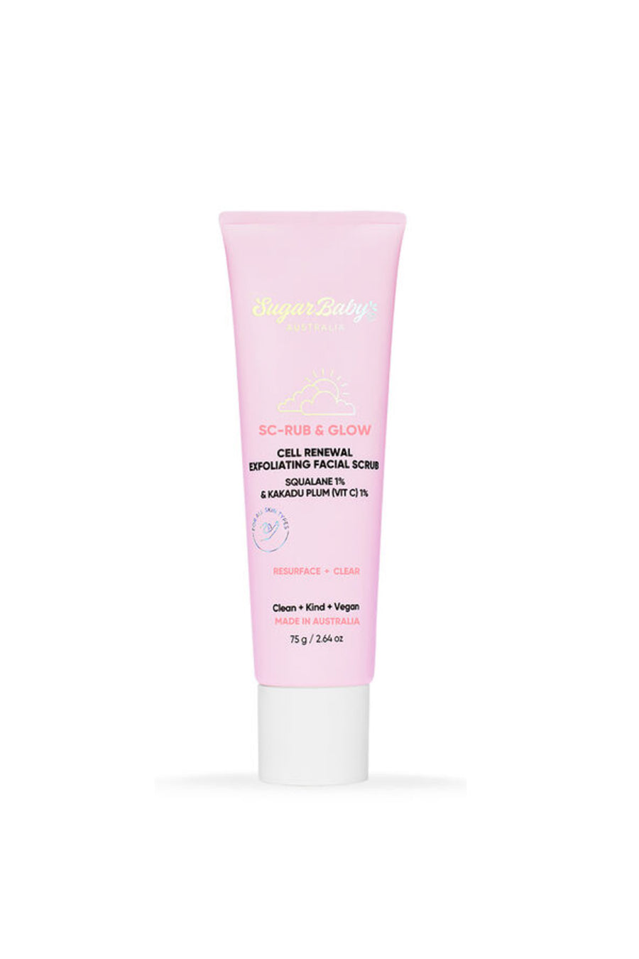 SUGAR BABY Scrub and Glow Cell Renewal Exfoliating Facial Scrub 75ml - Life Pharmacy St Lukes