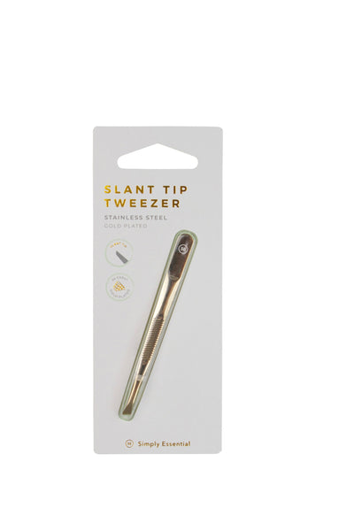 SIMPLY ESSENTIAL 20-2606 Tweezer Slant Tip Gold - Life Pharmacy St Lukes