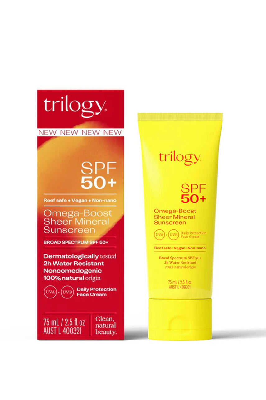 TRILOGY SPF 50+ Omega-Boost Sheer Mineral Sunscreen, 75mL - Life Pharmacy St Lukes