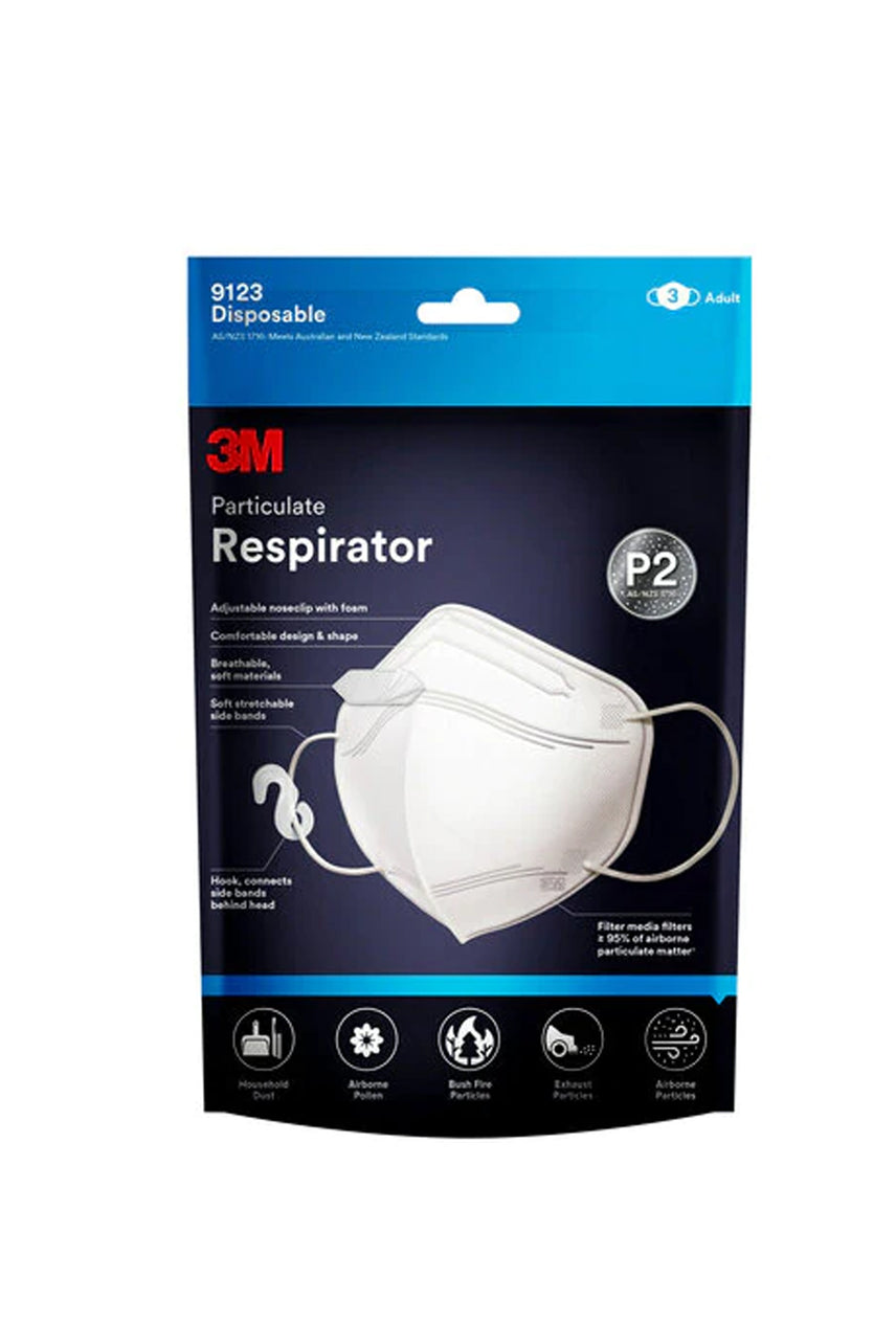 3M™ P2 Disposable Particulate Respirator 9123EN Pack of 3 - Life Pharmacy St Lukes