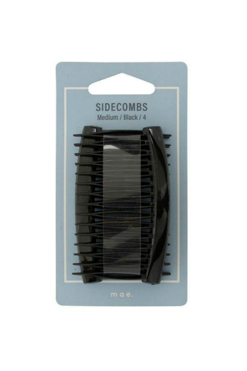 MAE 40-2000BK Sidecombs Black Medium 4pcs - Life Pharmacy St Lukes