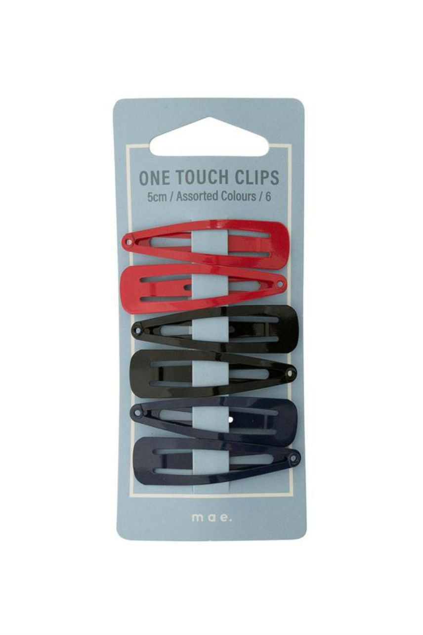 MAE 40-2103AC One Touch Clip 5cm Assorted Colours 6pcs - Life Pharmacy St Lukes