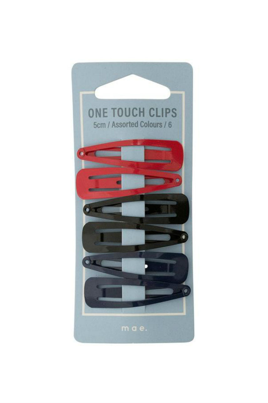 MAE 40-2103AC One Touch Clip 5cm Assorted Colours 6pcs - Life Pharmacy St Lukes