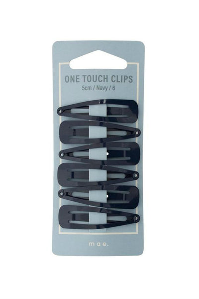 MAE 40-2103NA One Touch Clip 5cm Navy 6pcs - Life Pharmacy St Lukes