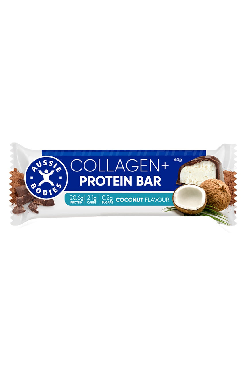 AUSSIE BODIES Collagen + Protein Bar Coconut Bar 60g - Life Pharmacy St Lukes