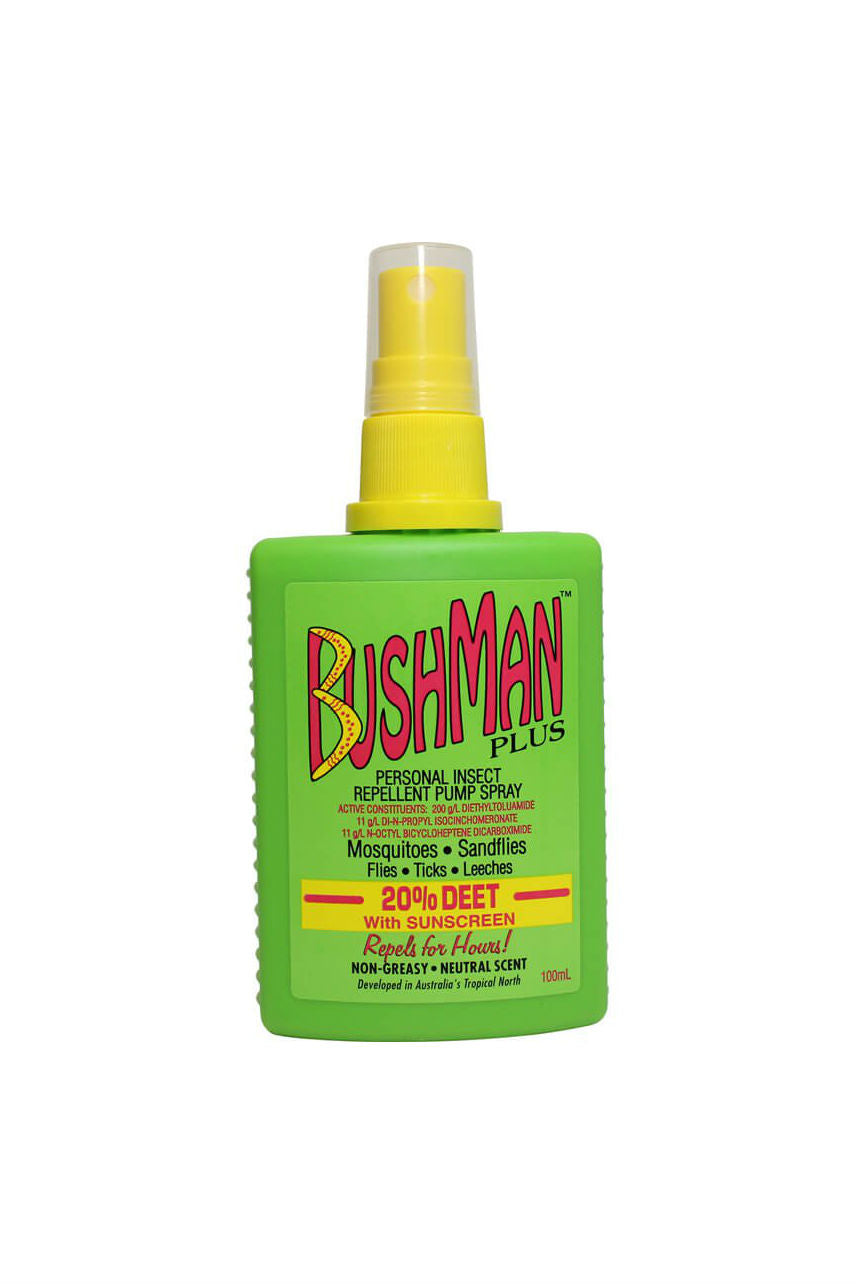 BUSHMAN Plus Pump Spray 20% DEET + Sunscreen 100ml - Life Pharmacy St Lukes