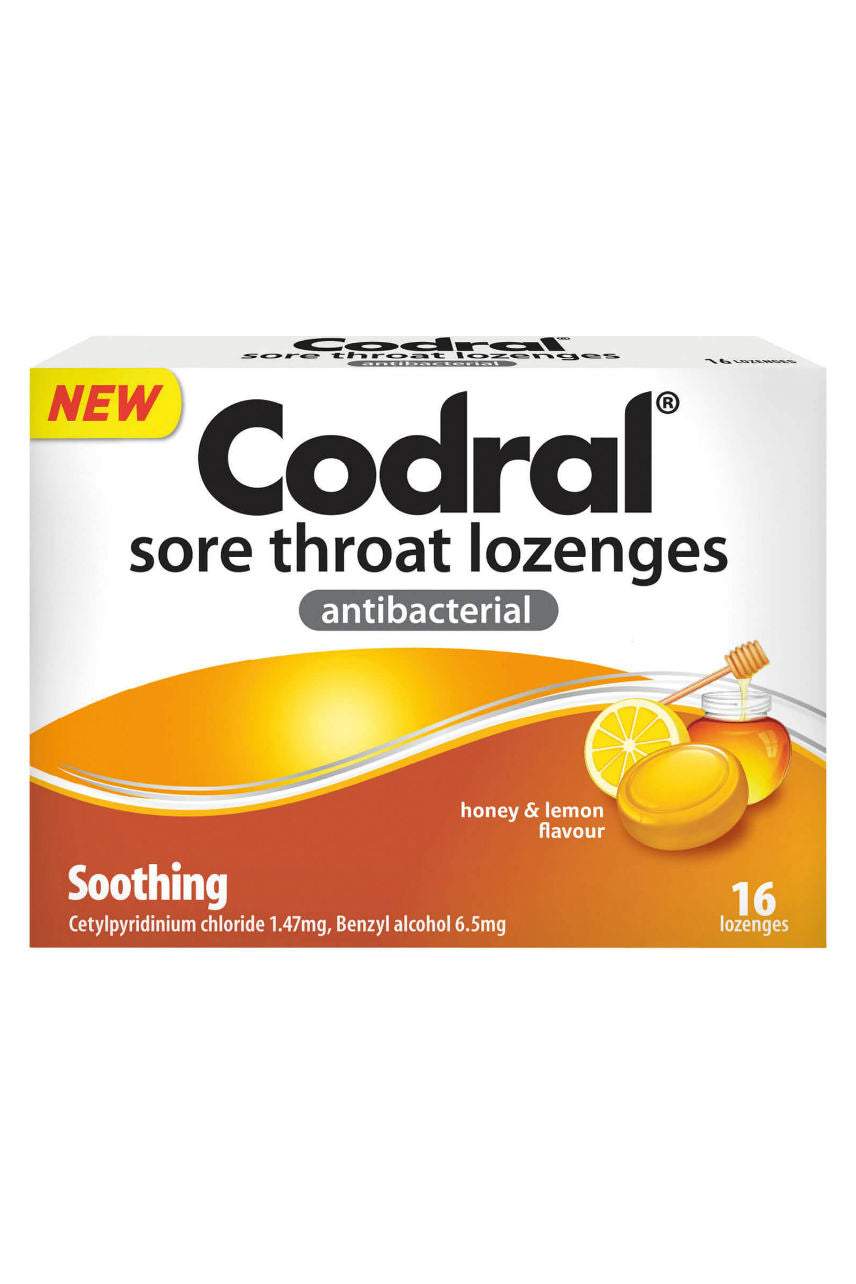 CODRAL Sore Throat Lozenge Honey & Lemon 16 - Life Pharmacy St Lukes