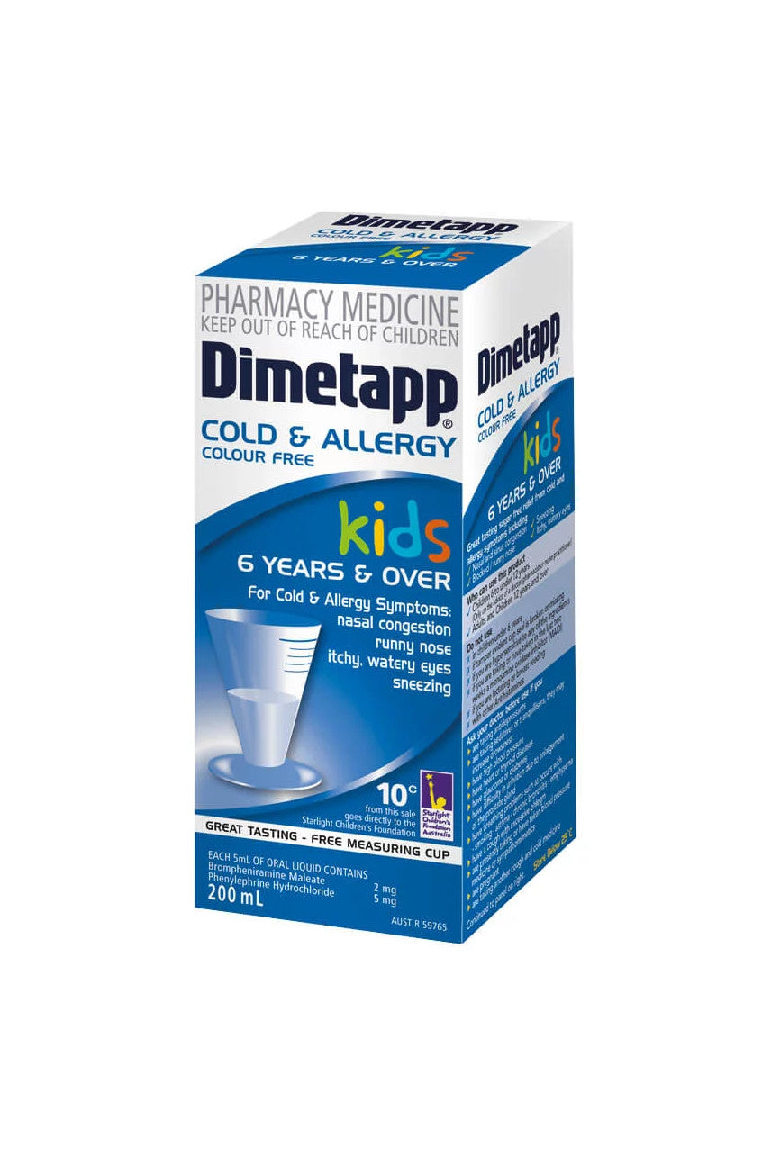 DIMETAPP Cold & Allergy Elixir 200ml - Life Pharmacy St Lukes