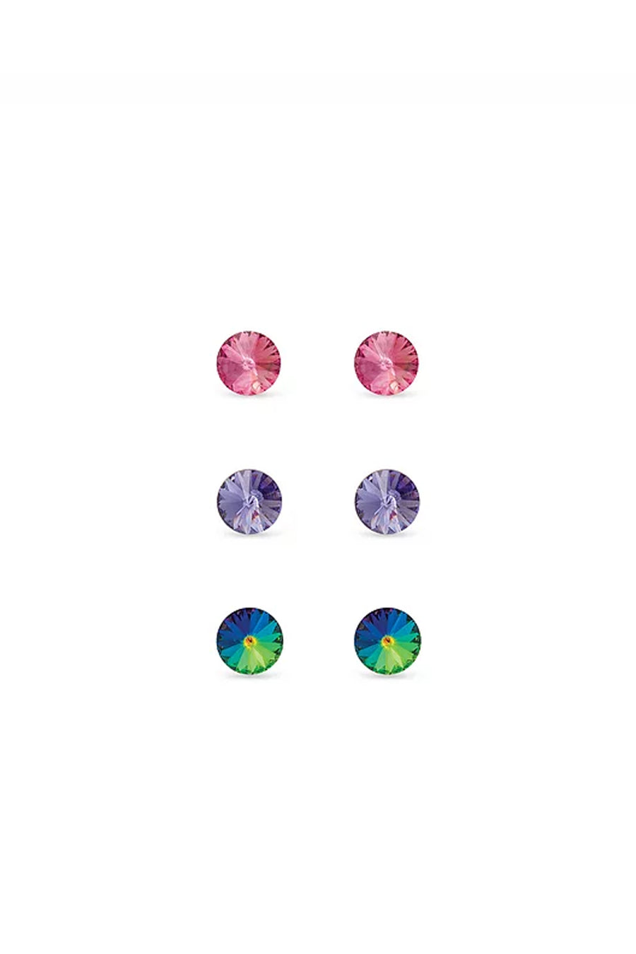 EarSense F6-2099 Rose/ Multi/ Amethyst Rivoli Trio Studs - Life Pharmacy St Lukes