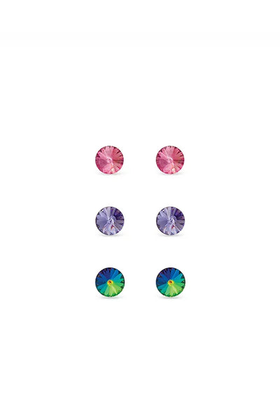 EarSense F6-2099 Rose/ Multi/ Amethyst Rivoli Trio Studs - Life Pharmacy St Lukes