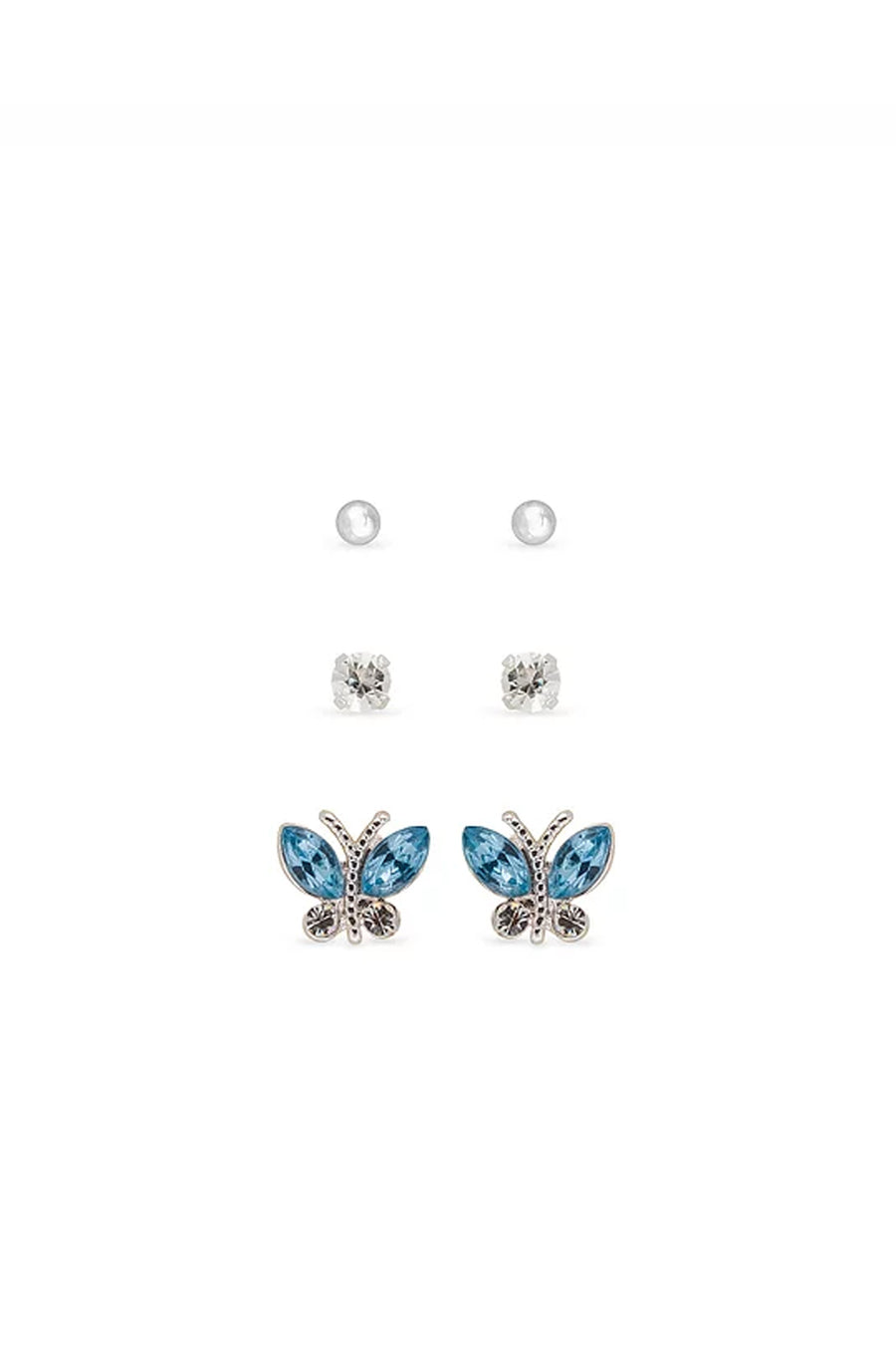 EarSense F8-4674 Silver Ball, Crystal & Butterfly Trio - Life Pharmacy St Lukes