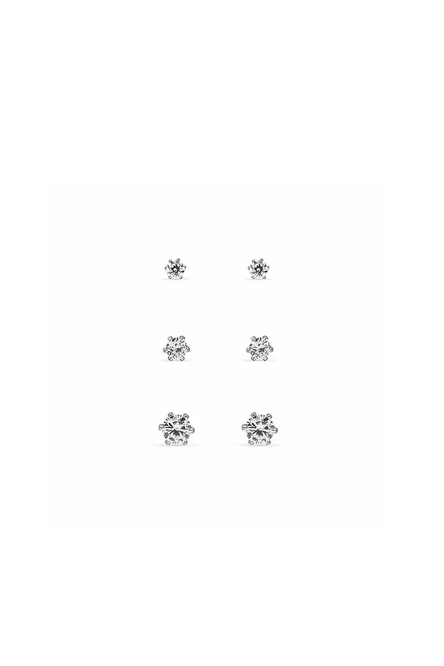 EarSense FA624S Silver Cubic Zirconia Trio - 2mm, 3mm, 4mm - Life Pharmacy St Lukes