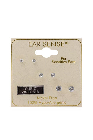 EarSense FA624S Silver Cubic Zirconia Trio - 2mm, 3mm, 4mm - Life Pharmacy St Lukes