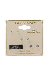 EarSense FA624S Silver Cubic Zirconia Trio - 2mm, 3mm, 4mm - Life Pharmacy St Lukes
