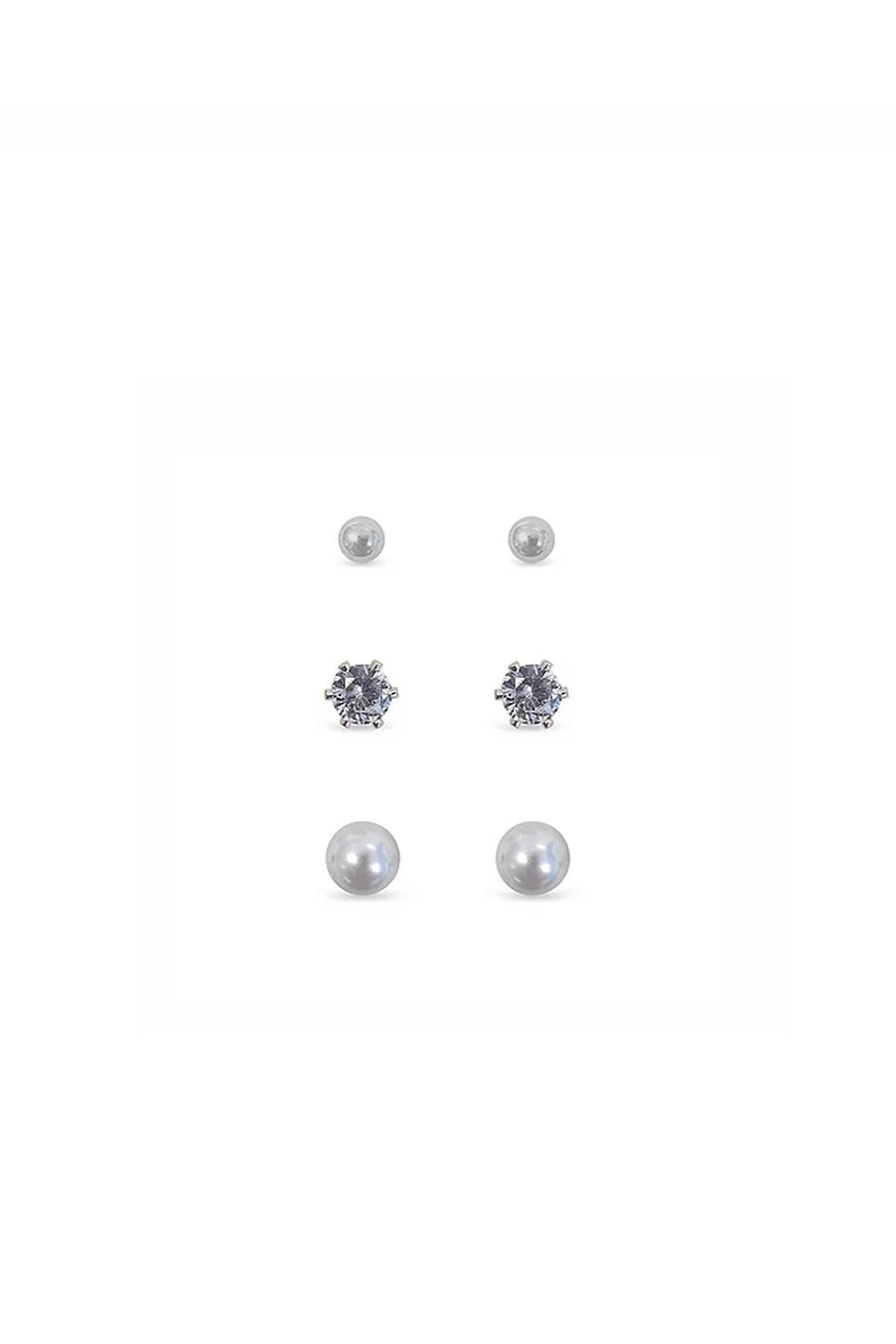 EarSense FC702 Large Silver Ball, Cubic Zirconia & Pearl Trio - Life Pharmacy St Lukes