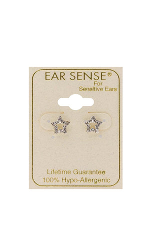 EarSense CH139 Crystal Open Star Stud Earrings - Life Pharmacy St Lukes