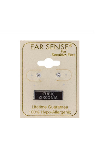 EarSense CZ-13S 3mm Silver Cubic Zirconia Stud Earrings - Life Pharmacy St Lukes