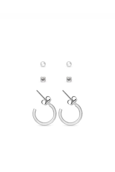 EarSense FA717 Silver Crystal Babble Hoop Trio - Life Pharmacy St Lukes