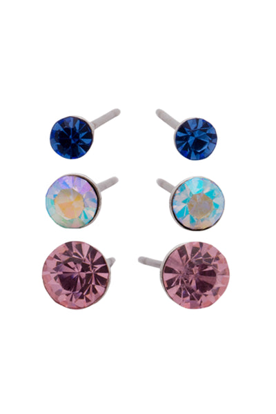 EURO Mixed Crystal Stud Trio 3 / 4 / 5mm Studs - Life Pharmacy St Lukes
