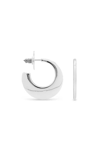 EarSense F412 Silver Flat Crescent Stud Hoop - Life Pharmacy St Lukes