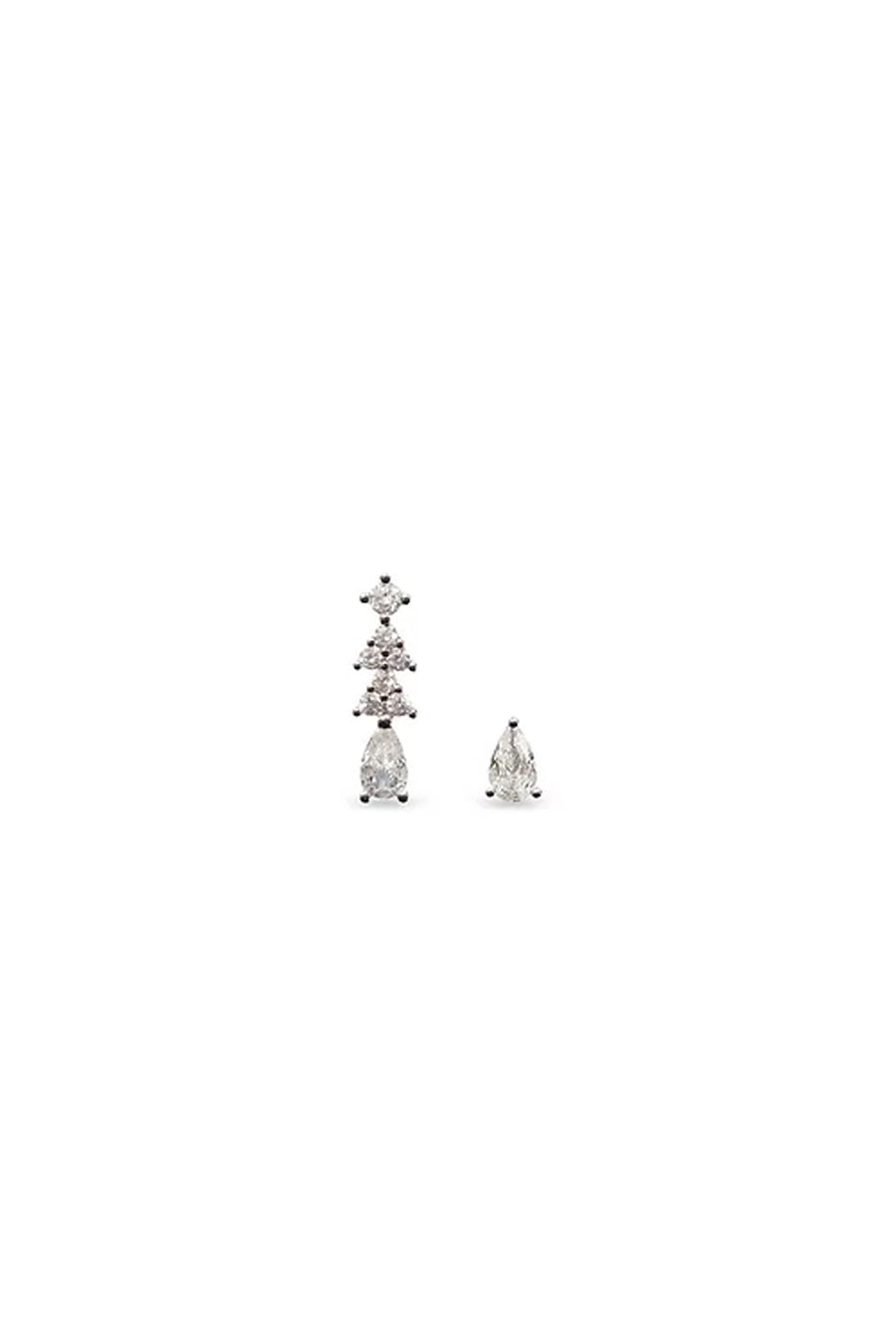 EarSense CH273 ASYMETRIC Silver Crystal Drop & Stud - Life Pharmacy St Lukes