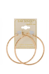 EarSense FR235-3 50mm Gold Faceted Click Hoops - Life Pharmacy St Lukes