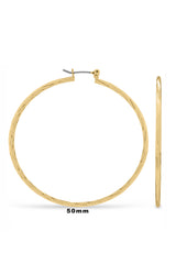 EarSense FR235-3 50mm Gold Faceted Click Hoops - Life Pharmacy St Lukes