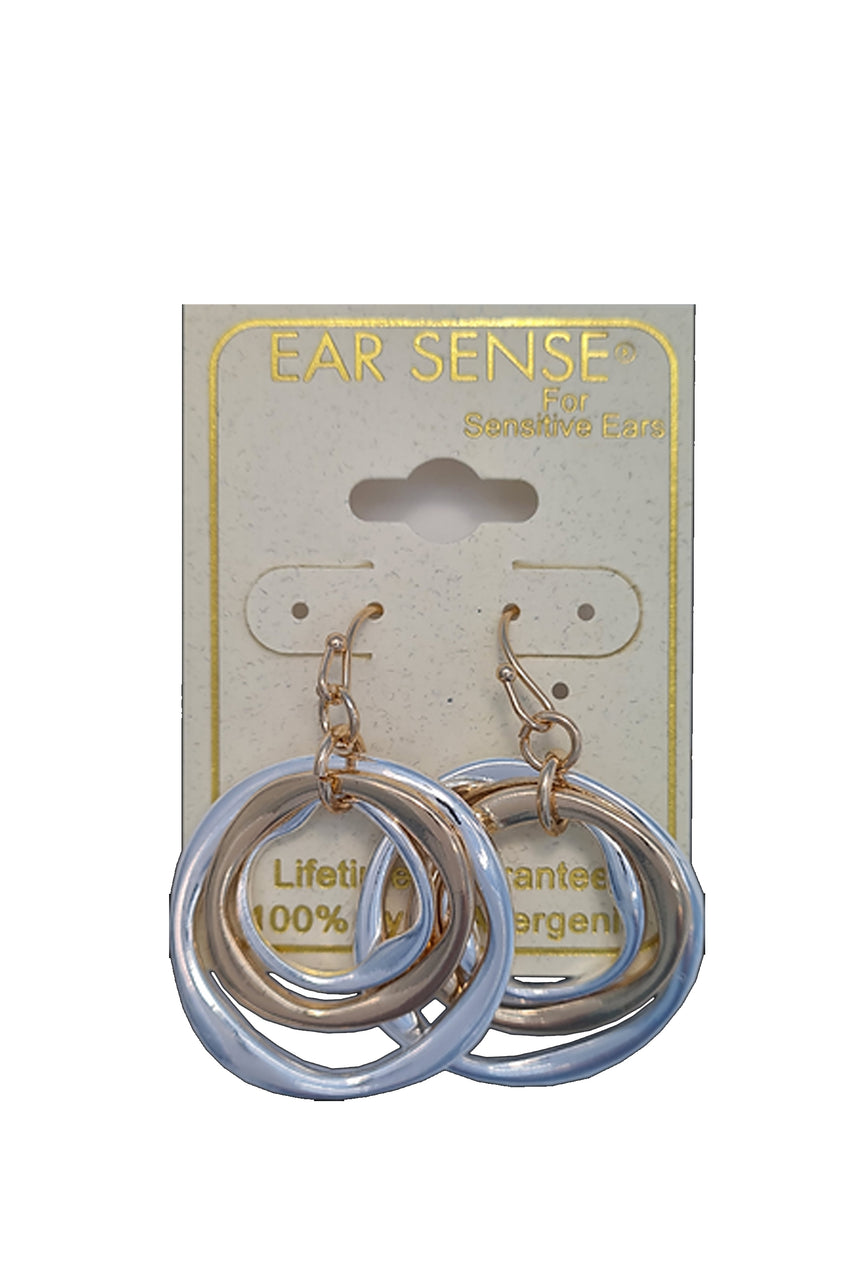EarSense F400 Gold and Silver Polished RIngs French Hook Earrings - Life Pharmacy St Lukes