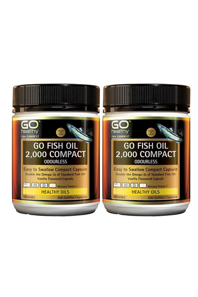 GO HEALTHY Fish Oil 2000mg Compact 2x 200 Capsules - Life Pharmacy St Lukes