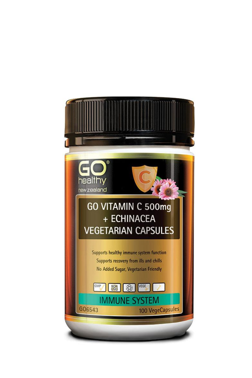 GO HEALTHY Vitamin C 500mg + Echinacea Vege Capsules 100 - Life Pharmacy St Lukes