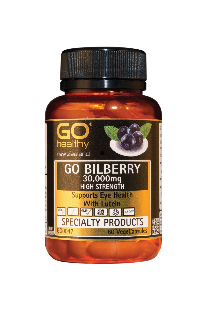 GO HEALTHY Bilberry 30,000mg High Strength 60 Vege Capsules - Life Pharmacy St Lukes