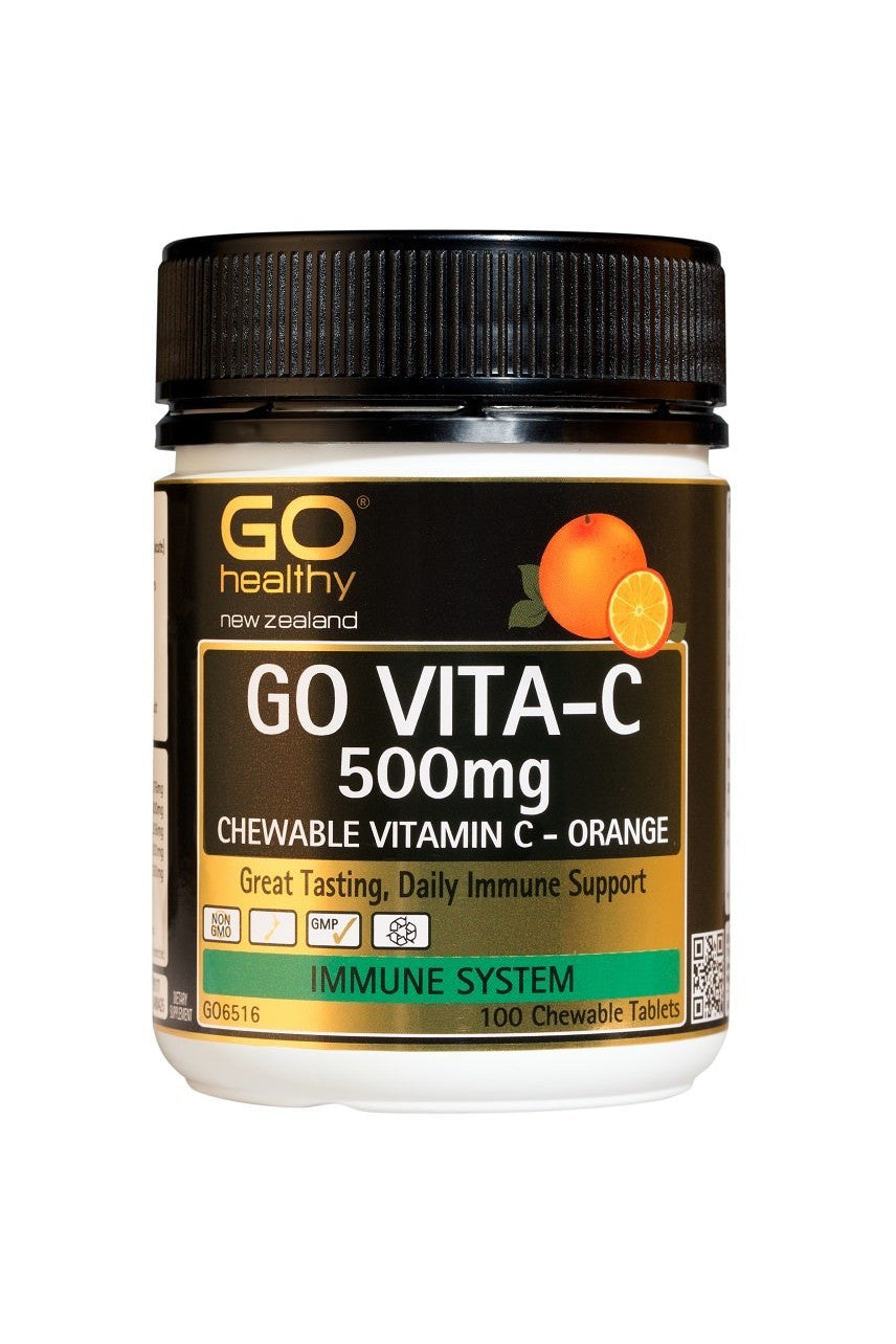 GO HEALTHY Vita-C 500mg Orange 100 Chewable Tabs - Life Pharmacy St Lukes