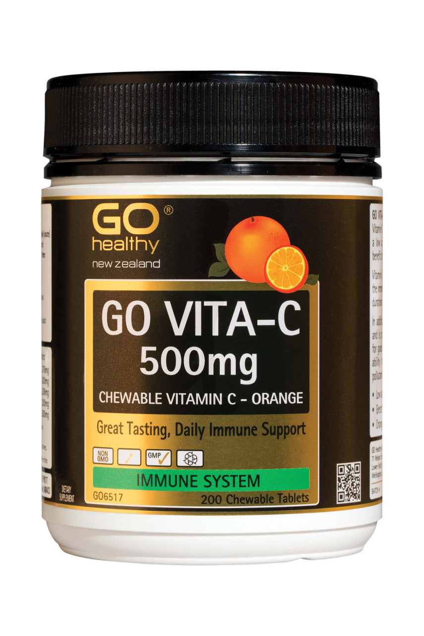 GO HEALTHY Vita-C 500mg Orange 200 Chewable Tablets - Life Pharmacy St Lukes