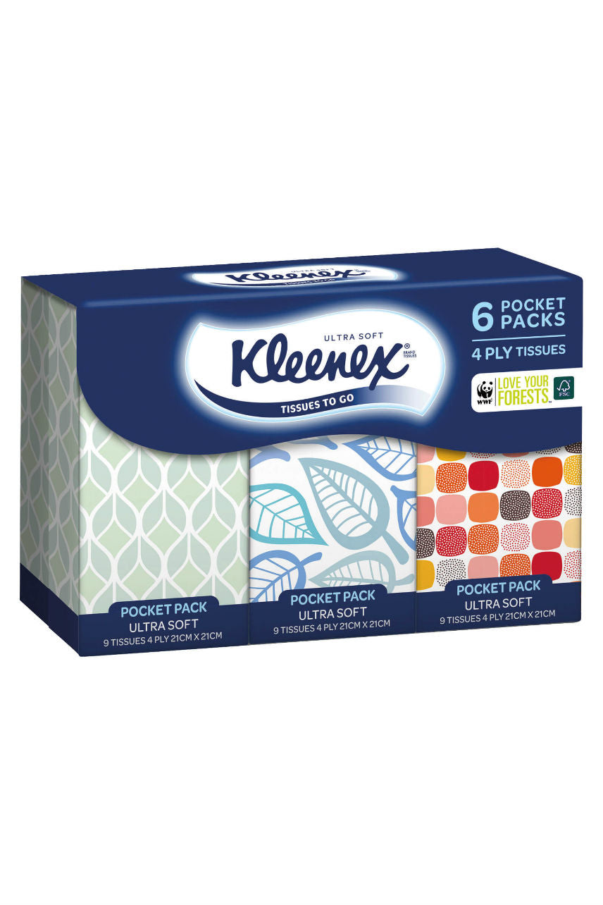 KLEENEX Tissues Pocket Packs Ultrasoft 6pk - Life Pharmacy St Lukes