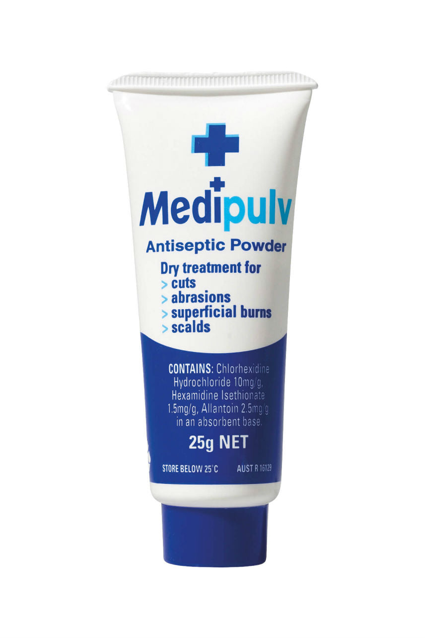 MEDIPULV Antiseptic Powder 25gm - Life Pharmacy St Lukes