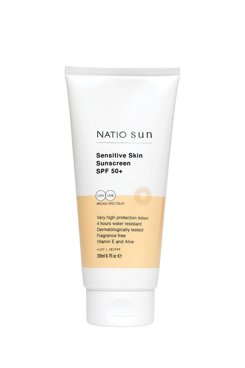 NATIO Sensitive Skin Sunscreen SPF 50+ 200ml - Life Pharmacy St Lukes
