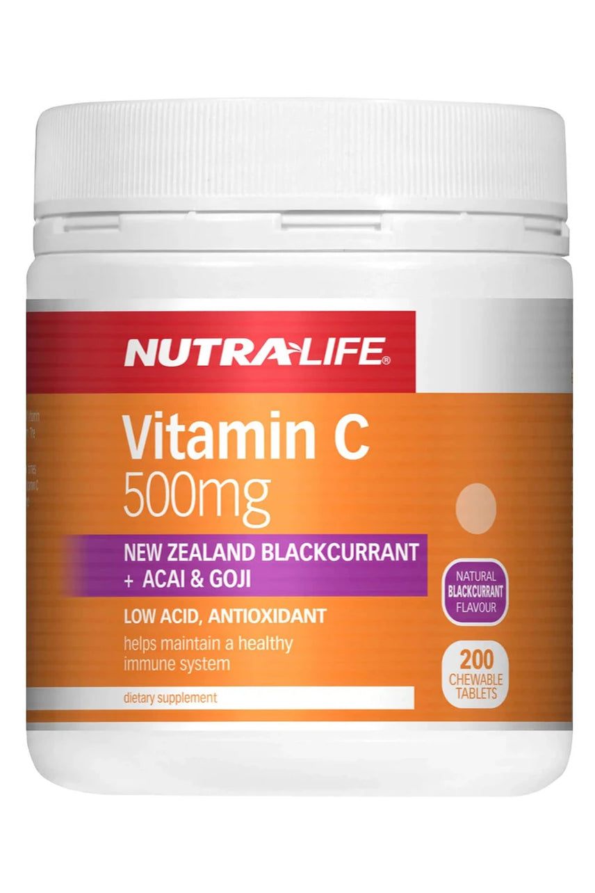 NUTRALIFE Vitamin C 500mg Blackcurrant + Acai&Goji 200Tabs - Life Pharmacy St Lukes