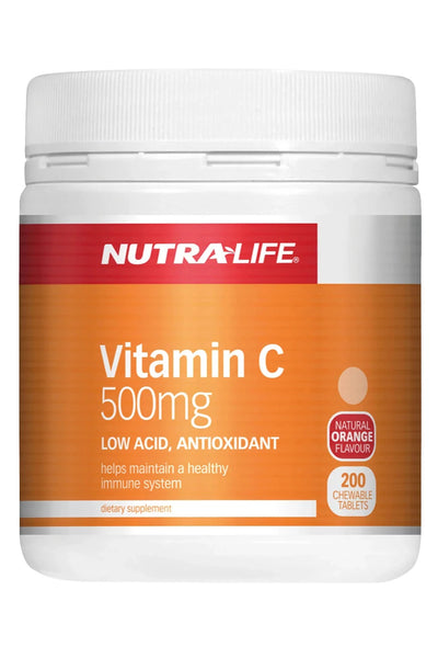 NUTRALIFE Vitamin C 500mg Chews 200 Tablets - Life Pharmacy St Lukes