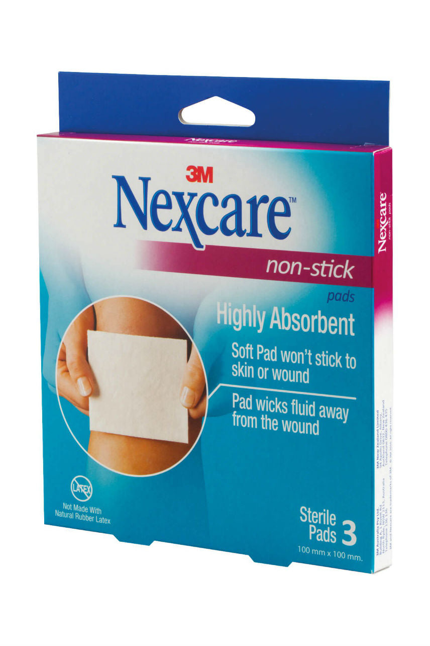 Nexcare Non Stick Pad 100mmx 100mm 3Pk - Life Pharmacy St Lukes