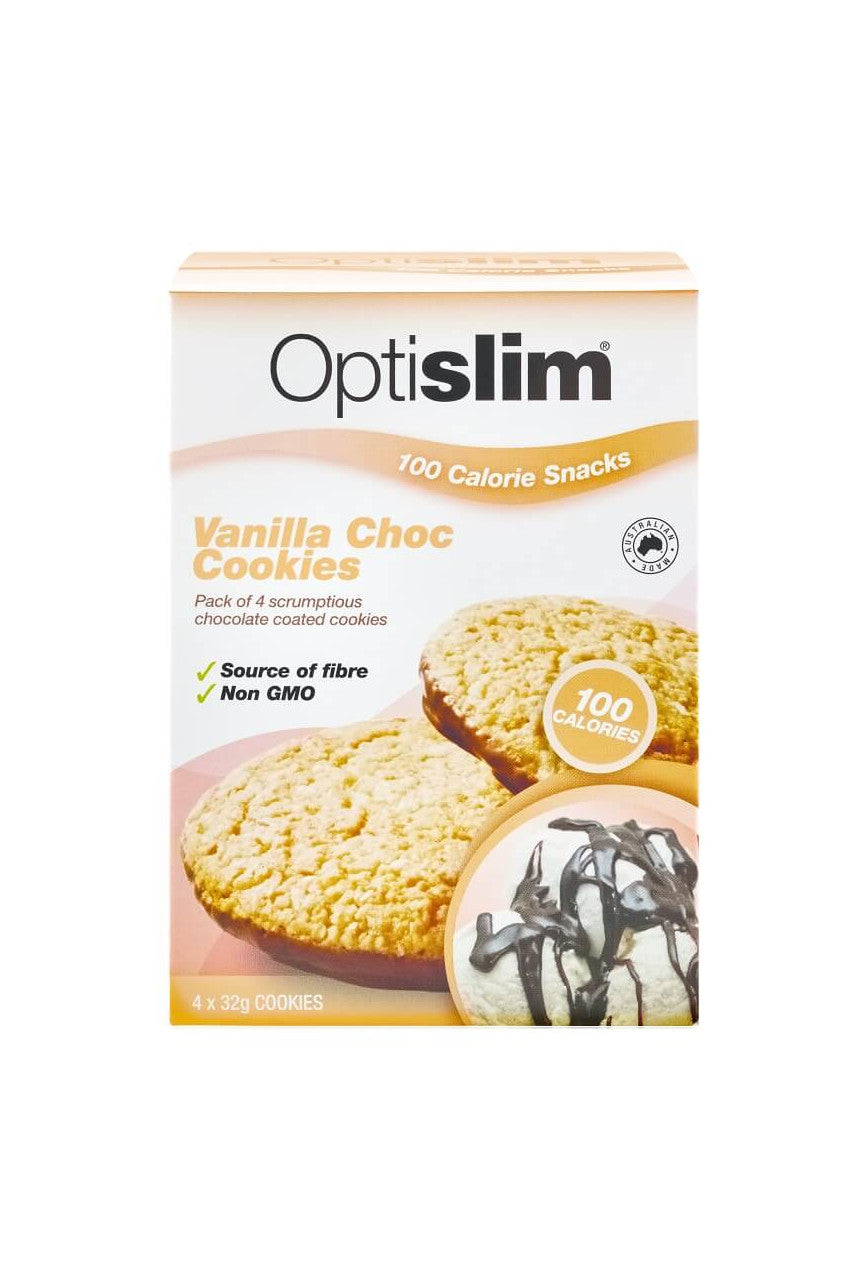 Optislim 100 Calorie Snack Cookie Vanilla Chocolate 32g x 4 - Life Pharmacy St Lukes