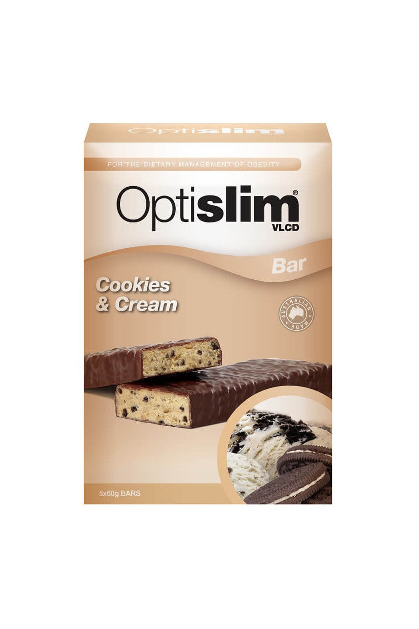 Optislim VLCD Cookies & Cream Bar 60g x 5 - Life Pharmacy St Lukes
