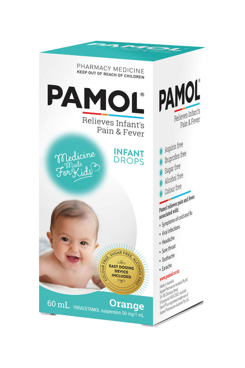 PAMOL Infant Drops Colour Free 60ml - Life Pharmacy St Lukes