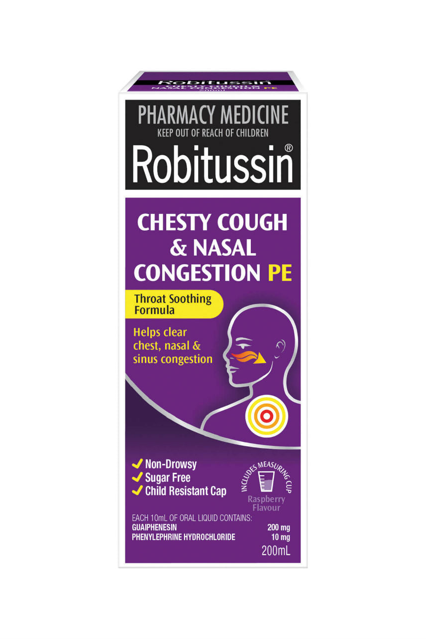 ROBITUSSIN Chesty Cough & Nasal Congestion PE 200ml - Life Pharmacy St Lukes