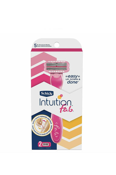 SCHICK Intuition F.A.B Razor 1 Handle and 2 Blade Refills - Life Pharmacy St Lukes
