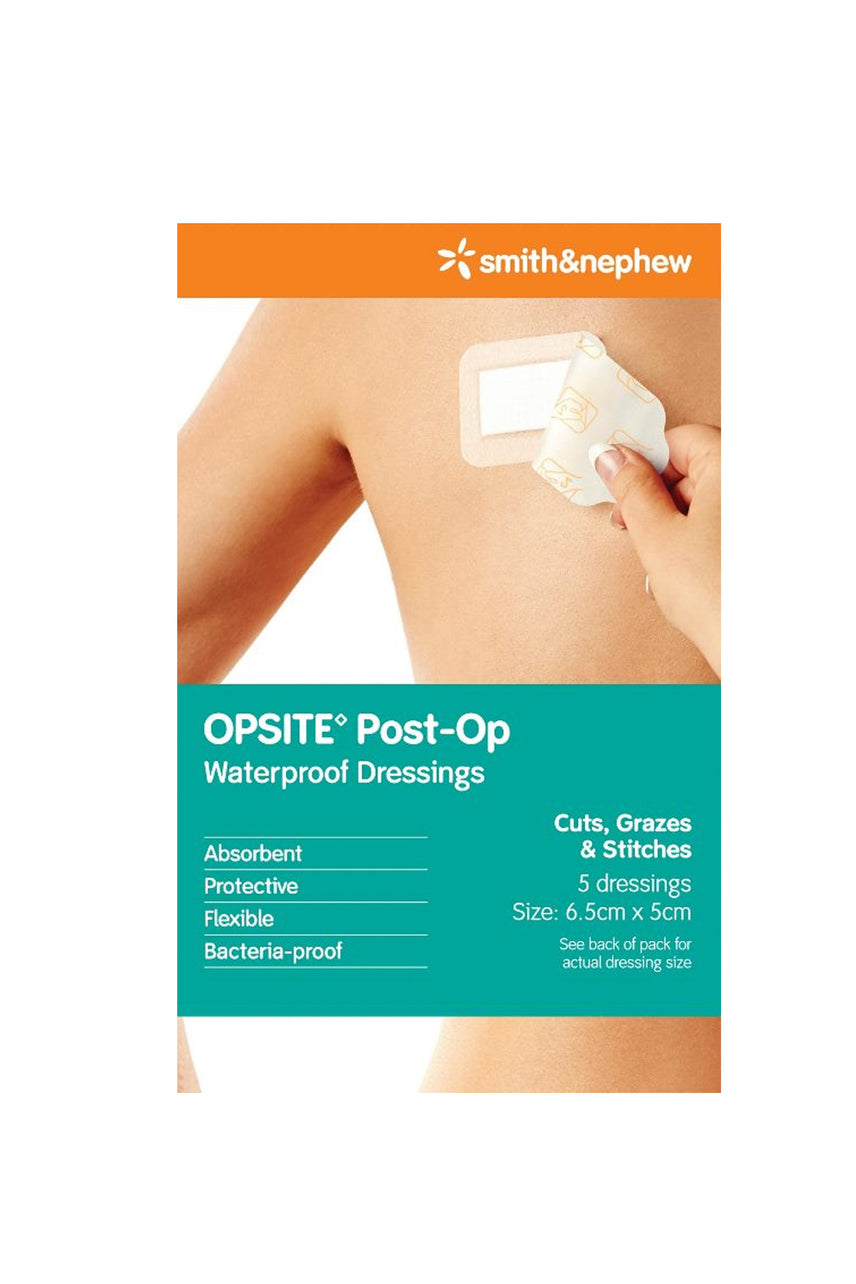 SMITH & NEPHEW OPSITE Post-Op Waterproof Dressings 6.5cmx5cm 5 Pack - Life Pharmacy St Lukes