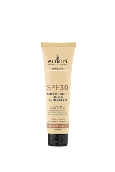 SUKIN SPF30 Sheer Touch Facial Sunscreen Light/Medium 60ml - Life Pharmacy St Lukes