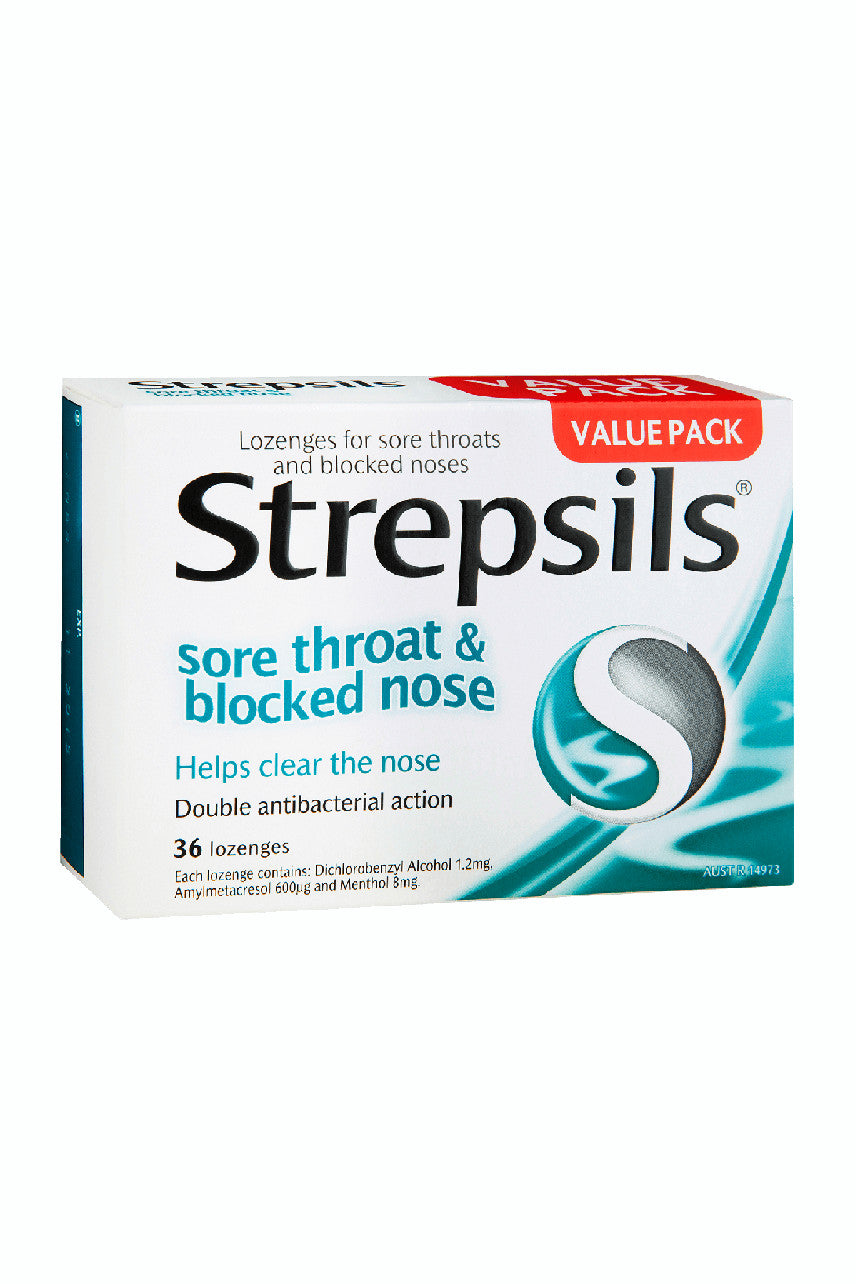 STREPSILS Sore Throat Block Nose Lozenges 36 - Life Pharmacy St Lukes