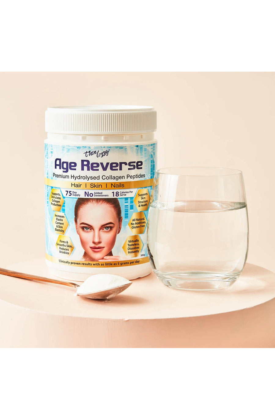 THIN LIZZY Age Reverse Premium Hydrolysed Collagen Peptides 385g - Life Pharmacy St Lukes