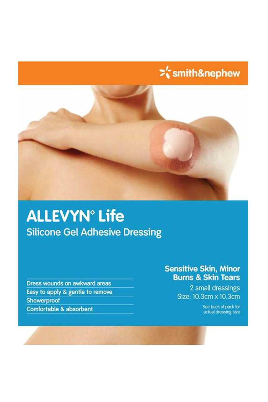SMITH & NEPHEW Allevyn Life Silicone Gel Adhesive Dressing 10.3cmx10.3cm 2 Pack - Life Pharmacy St Lukes